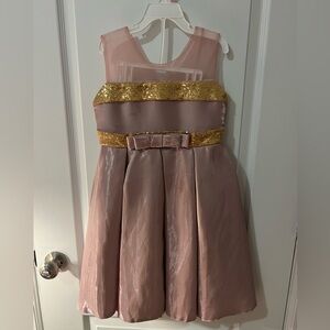 Elegant Pink and Gold Kids Dress